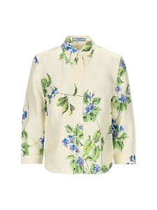 Prada Floral Printed Long Sleeved Shirt