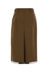 Prada Front-Slit Midi Skirt
