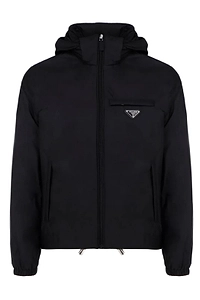 Prada Logo Hooded Puffer Jacket