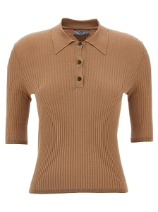Prada Logo Detailed Knitted Polo Shirt