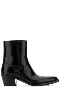 Prada Logo Detailed Pointed Toe Boots