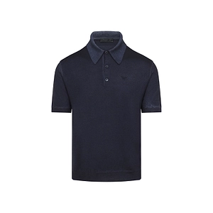 Prada Logo-Embroidered Knitted Polo Shirt