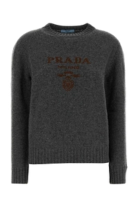 Prada Logo-Intarsia Crewneck Jumper
