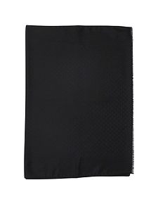 Prada Logo Jacquard Fringed Edge Scarf