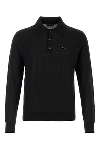Prada Long-Sleeved Knitted Polo Jumper