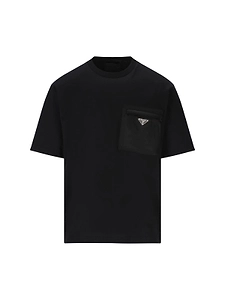 Prada Logo Patch Crewneck T-Shirt