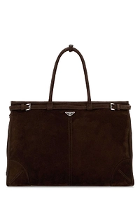 Prada Logo Patch Buckle Detailed Tote Bag