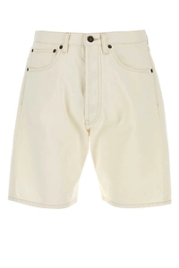 Prada Logo Patch Old Denim Bermudas