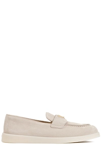 Prada Logo Plaque Apron Toe Loafers
