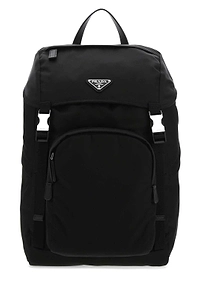 Prada Logo Plaque Buckled Backpack