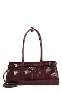 Prada Logo Plaque Belted Medium Tote Bag
