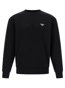 Prada Logo Plaque Crewneck Sweatshirt