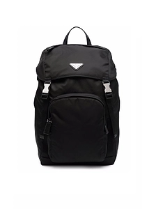 Prada Re-Nylon Logo Plaque Buckled Backpack