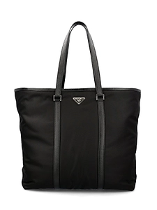 Prada Logo Plaque Medium Tote Bag