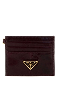 Prada Logo Plaque Open Top Card Holder
