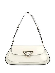 Prada Cleo Logo Plaque Shoulder Bag