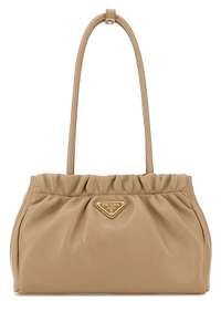 Prada Logo Plaque Ruched Shoulder Bag