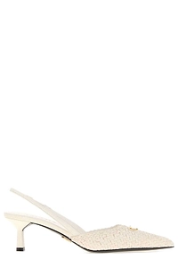 Prada Logo Plaque Slingback Pumps