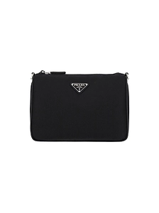 Prada Logo Plaque Zipped Shoulder Bag