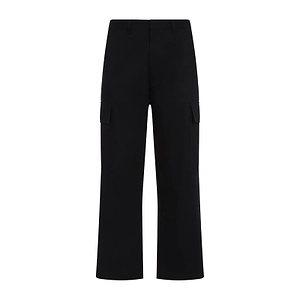 Prada Logo Plaque Straight-Leg Pants