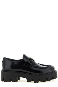 Prada Logo Plaque Slip-On Loafers
