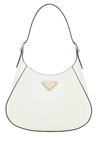 Prada Logo Plaque Zip-Up Hobo Bag