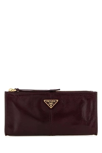 Prada Logo Plaque Zipped Wallet
