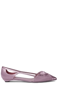 Prada Logo Printed Cut-Out Detailed Ballerinas