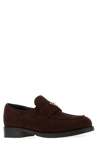 Prada Logo Strap Loafers