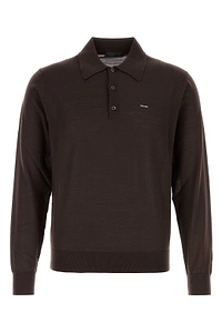 Prada Long-Sleeved Knitted Polo Jumper