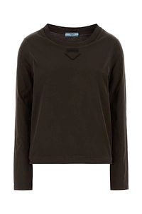 Prada Long-Sleeved Crewneck T-Shirt