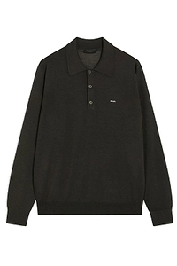 Prada Long-Sleeved Knitted Polo Shirt