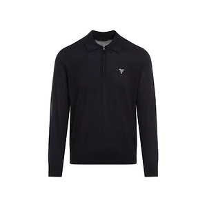 Prada Long-Sleeved Knitted Polo Shirt