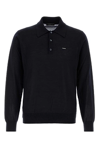 Prada Long-Sleeved Knitted Polo Jumper