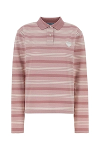 Prada Long-Sleeved Striped Polo Shirt