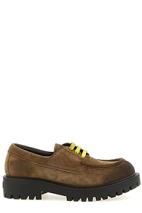Prada Logo-Detailed Lace-Up Moccasins