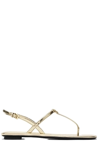 Prada Metallic Flat Thong Sandals