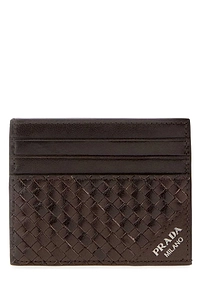 Prada Minuteria Woven Card Holder Wallet