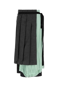 Prada Patchwork Midi Skirt