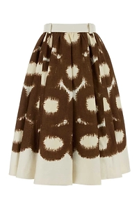 Prada Pattern-Printed Pleated Midi Skirt