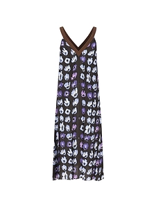 Prada Pattern-Printed V-Neck Sleeveless Dress