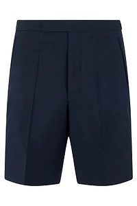 Prada Triangle-Patch Pleated Shorts