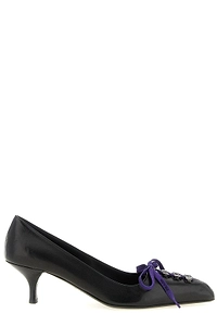 Prada Pointed-Toe Lace-Up Pumps