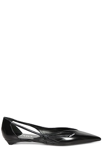 Prada Pointed-Toe Cut-Out Detailed Ballerinas