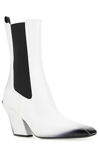 Prada Pointed Toe Slip-On Ankle Boots