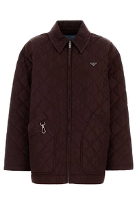 Prada Re-Nylon Triangle-Logo Quilted Jacket