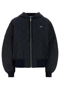 Prada Re-Nylon Zip-Up Hooded Jacket