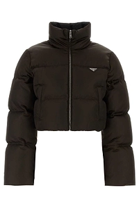 Prada Re-Nylon Zipped Cropped Down Jacket