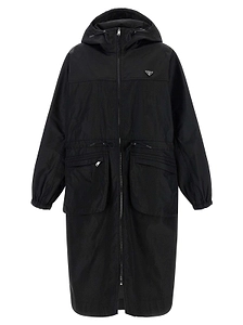 Prada Re-Nylon Zip-Up Hooded Raincoat