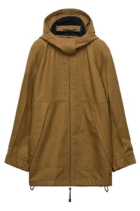 Prada Relaxed Zip-Up Hooded Jacket